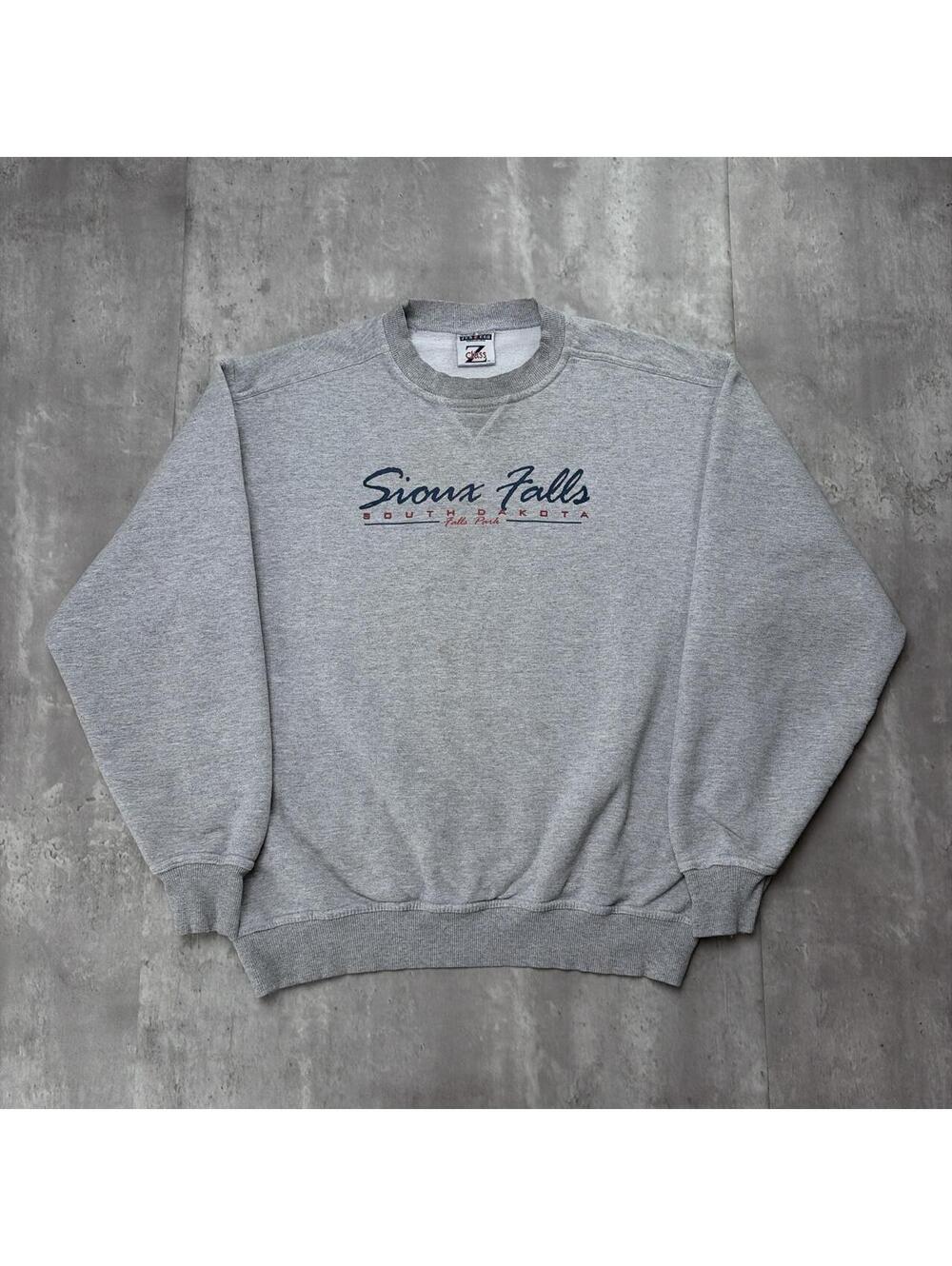 Vintage Grey Sioux Falls South Dakota Crewneck Sweater